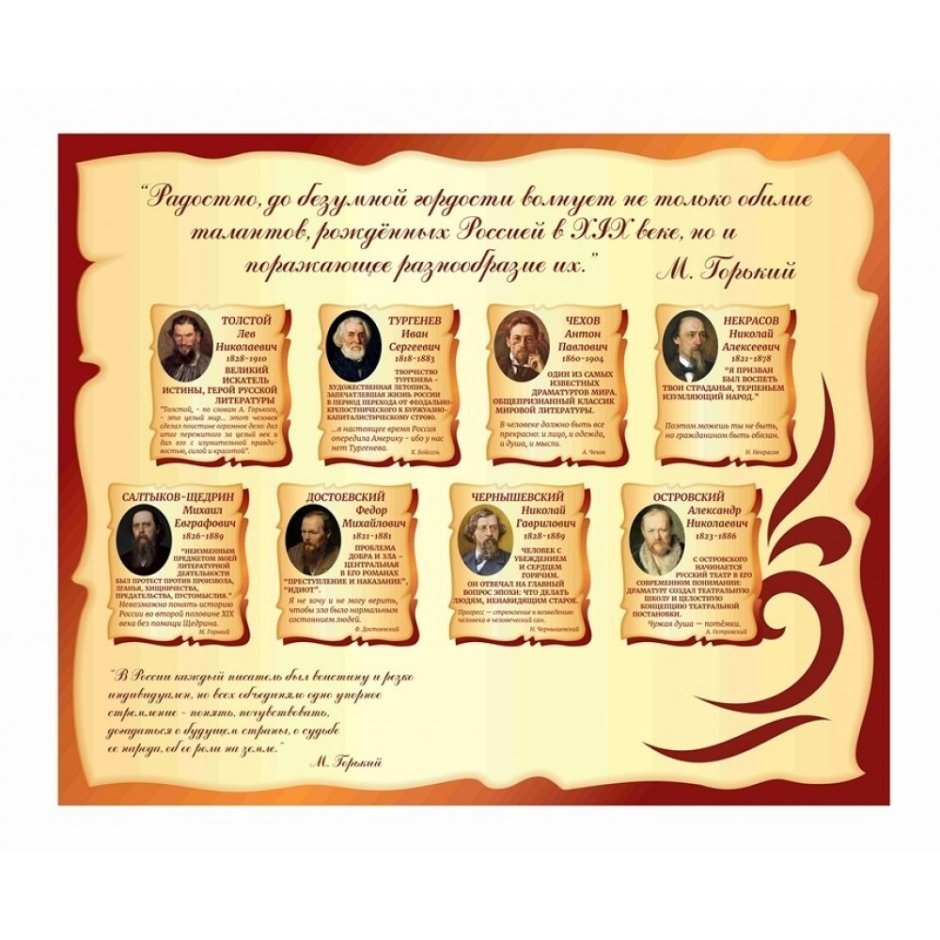 Стенды для кабинета литературы