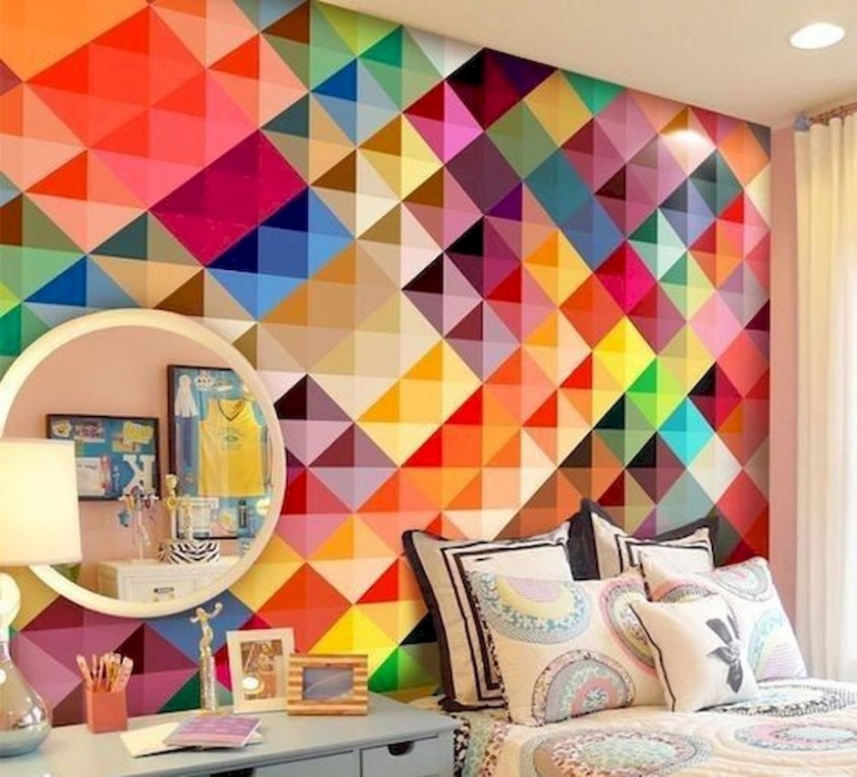 Разноцветные стены в интерьере