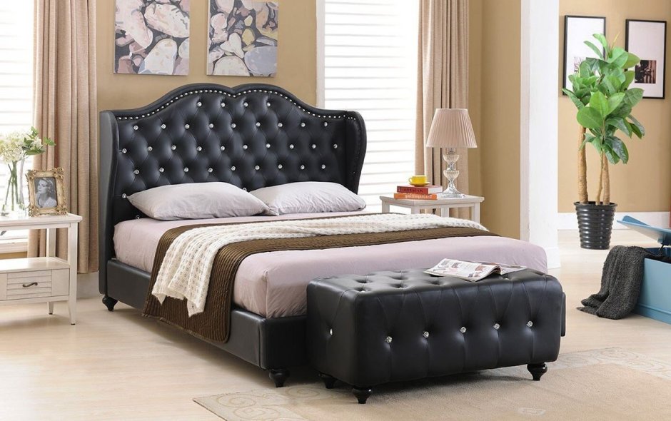 Кровать с пуговицами