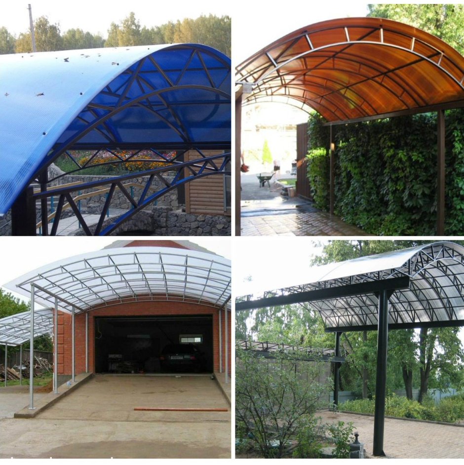 Навес из поликарбоната вид сверху