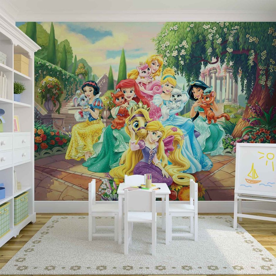 Обои с принцессами Дисней в детскую комнату