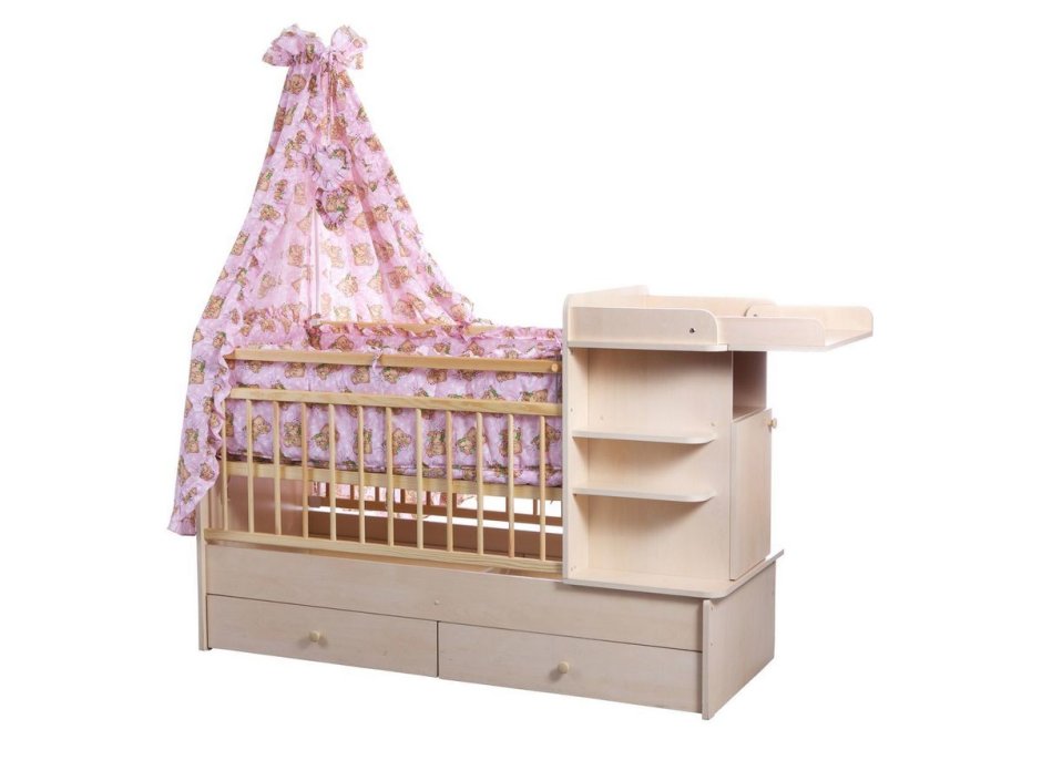Детская кроватка-трансформер с комодом и пеленальным столиком
