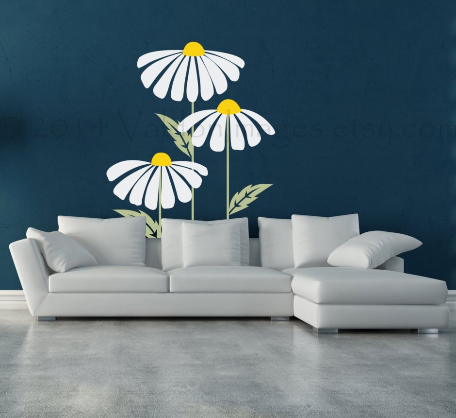 Ромашки украшение стены