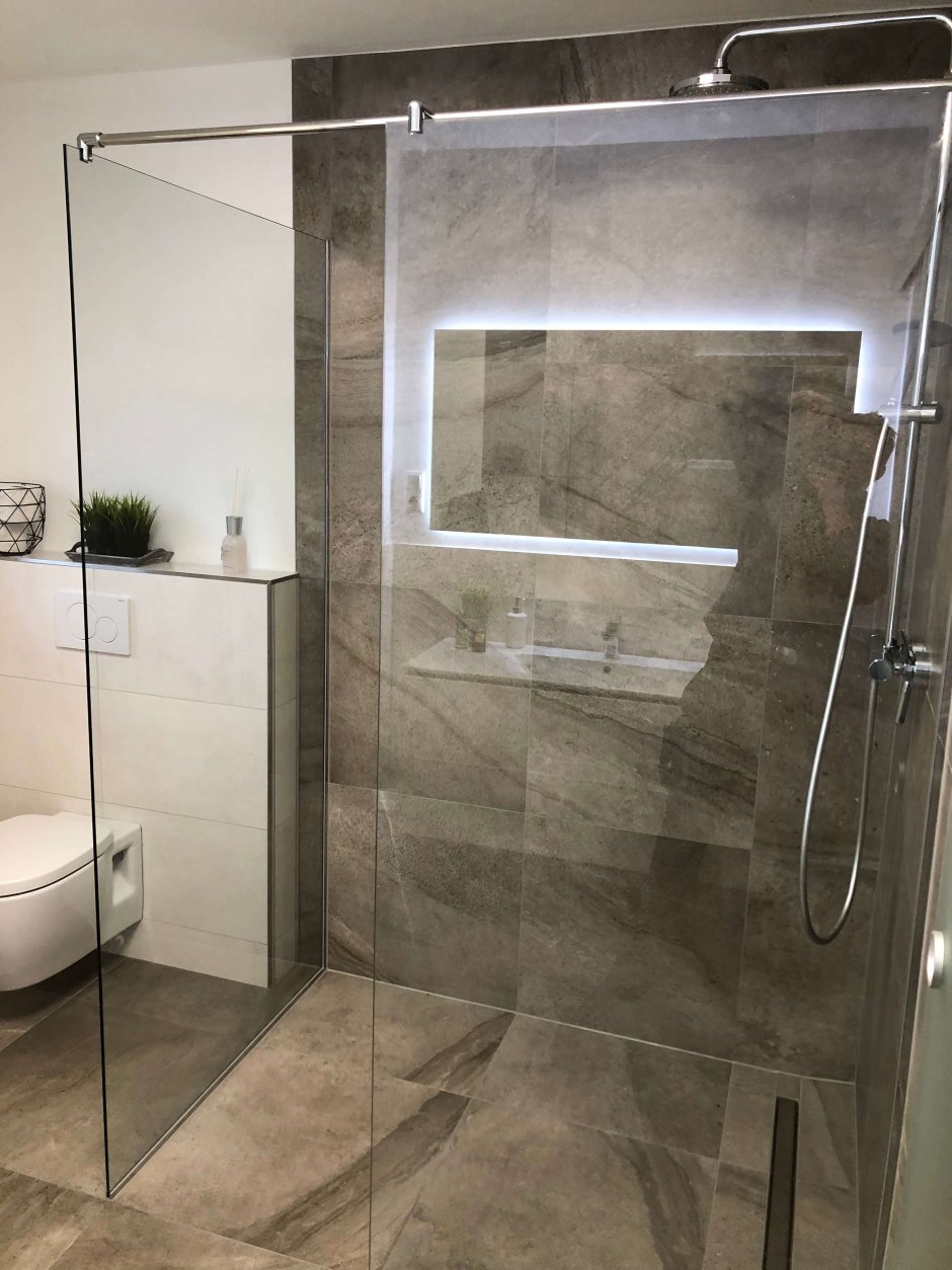 Стеклянное ограждение душевой верхний профиль DG-S-3