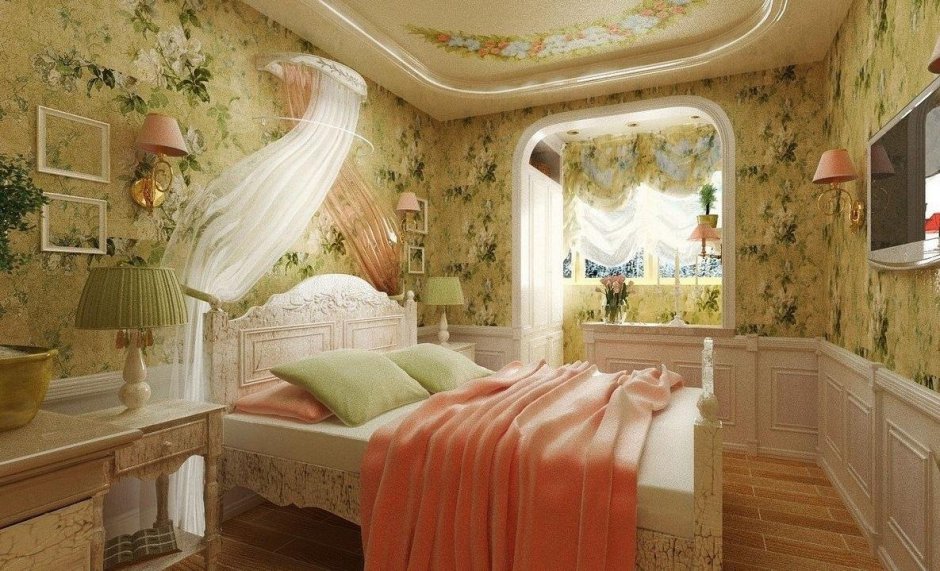 Комната спальня в стиле Прованс