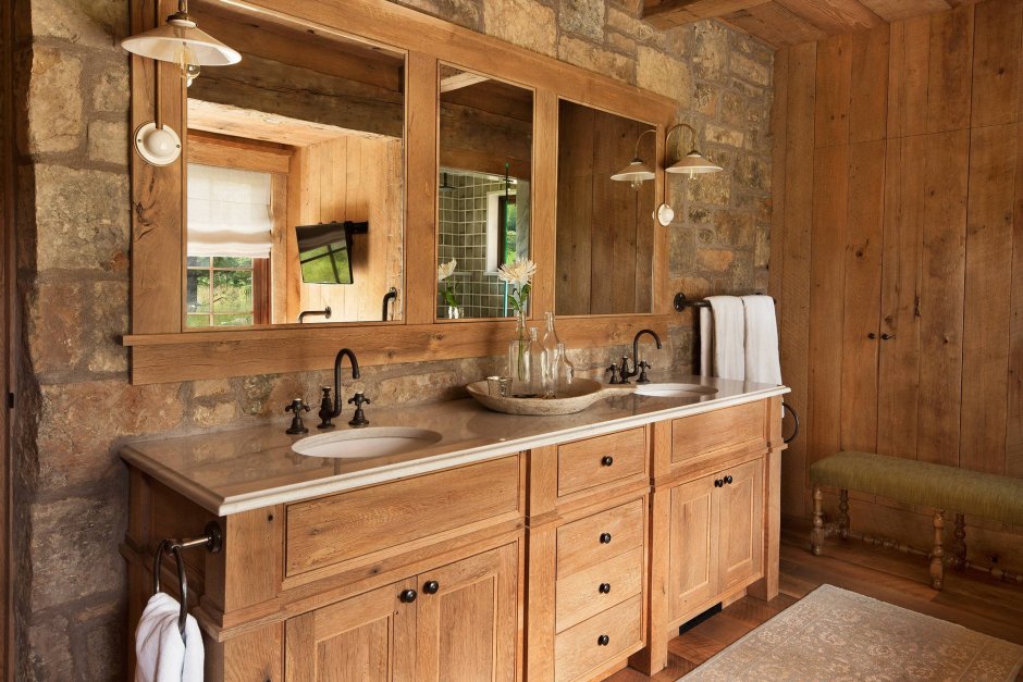 Ванная комната в деревянном стиле