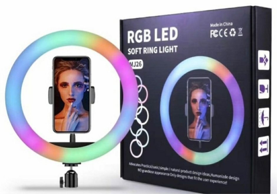 Кольцевая лампа 26, 33 см RGB led Soft Ring Light mj33