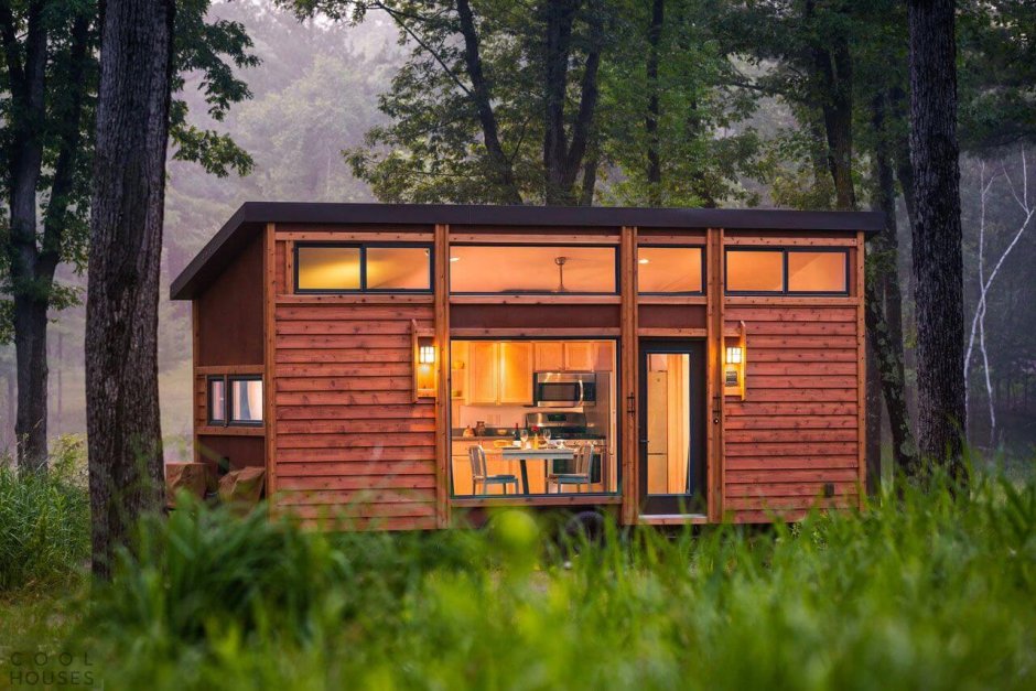 Tiny House с односкатной крышей проект