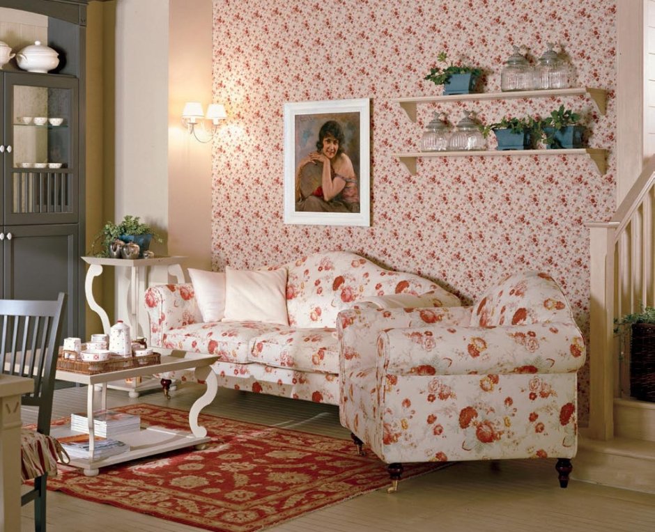 Спальня в стиле Прованс с диваном