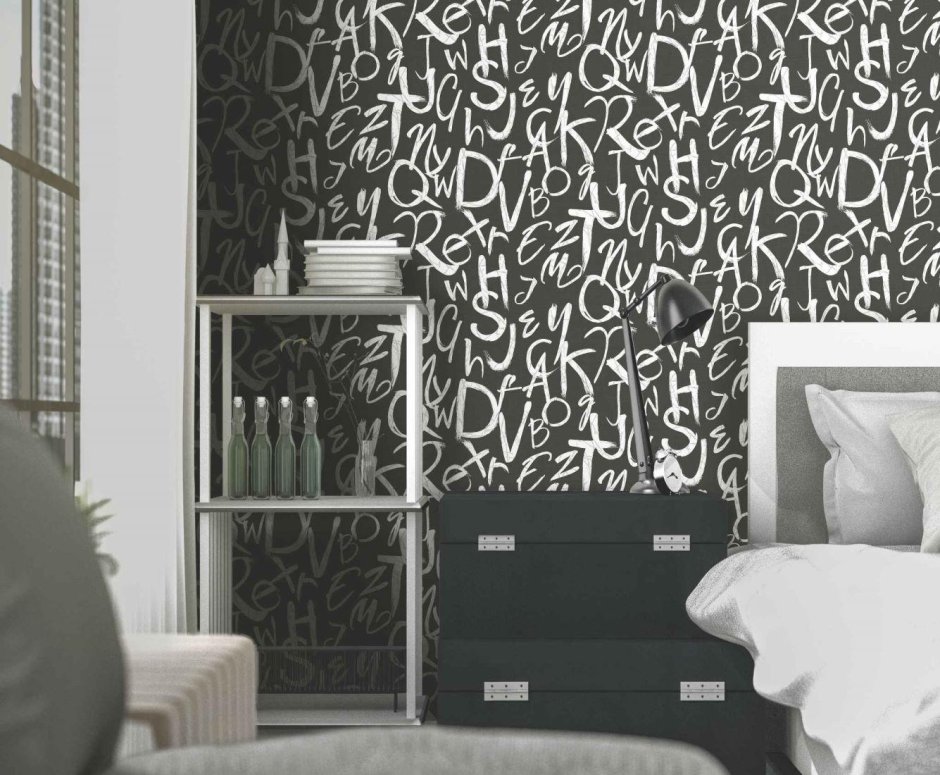 Ada Wall Indigo обои в интерьере