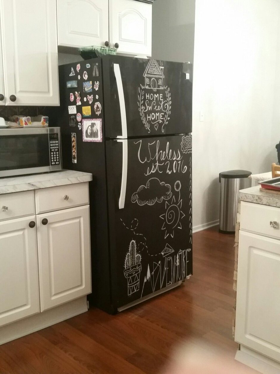 Декор холодильника самоклеющейся пленкой