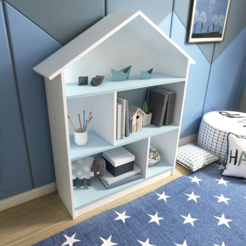 Стеллаж-домик белый