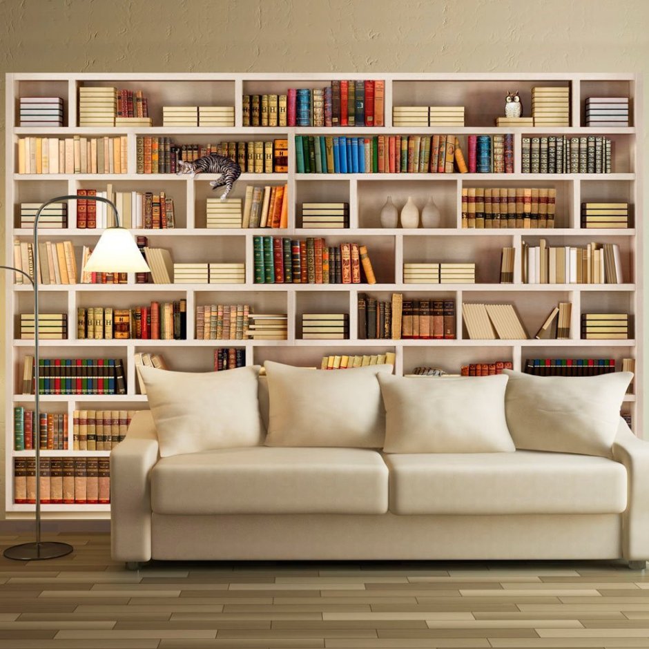 Интерьер с книжными полками