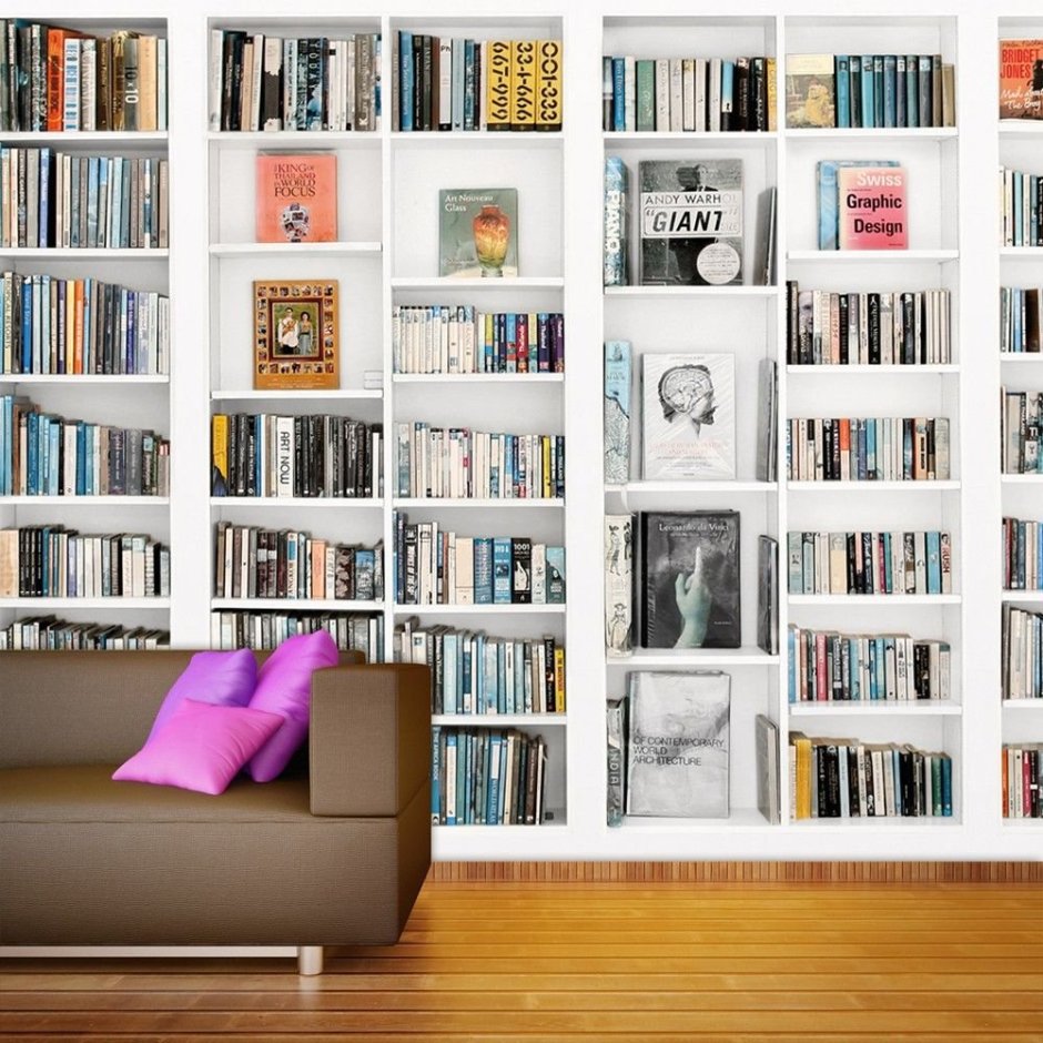 Книжный стеллаж на стену