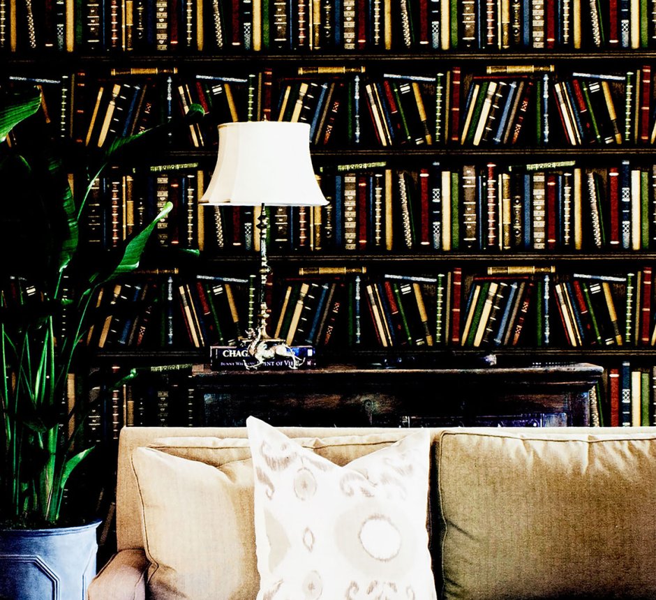 Обои под книжные полки