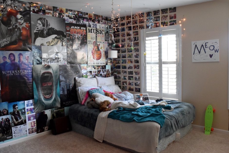 Спальня в стиле гранж для подростка