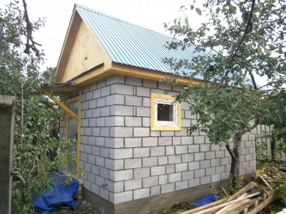 Баня 3х4 из шлакоблока