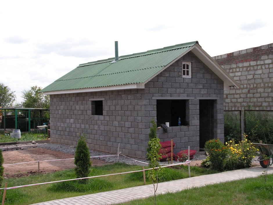 Баня из арболитовых блоков