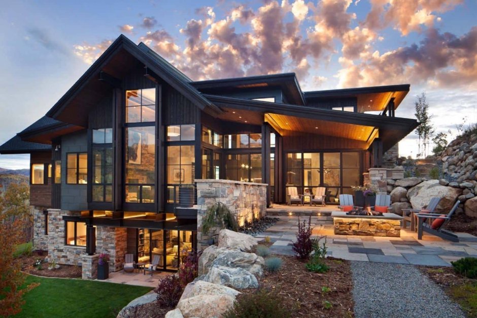 Шале хайтек стиль экстерьер