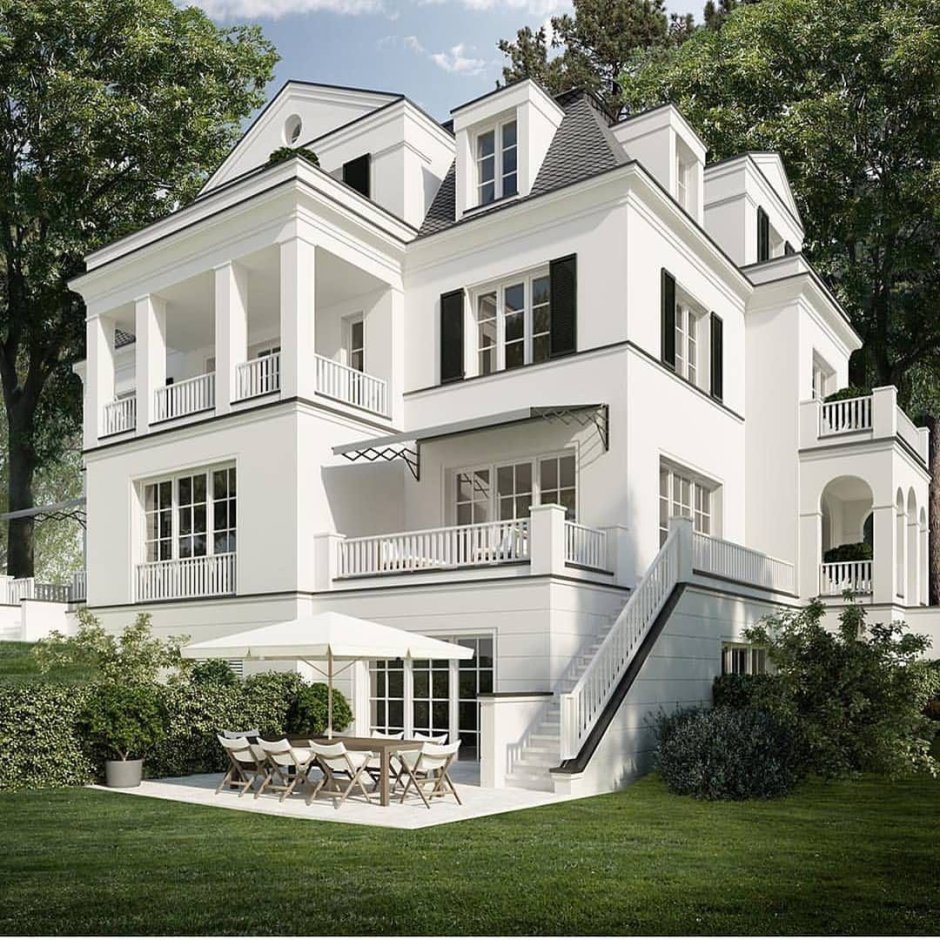 Красивые белые дома