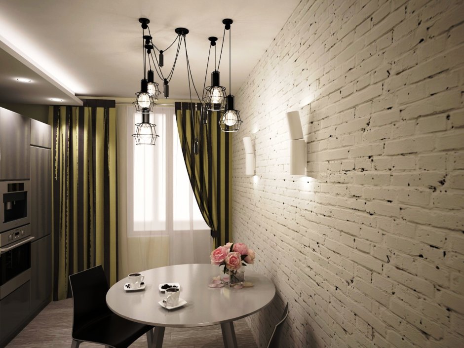 Кирпичная стена на кухне