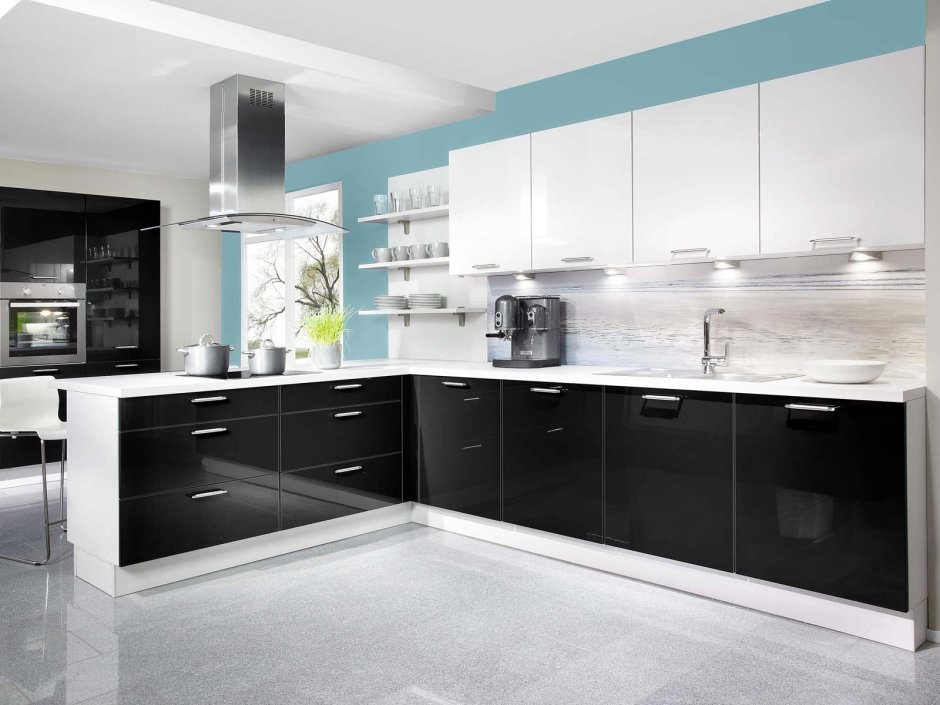 Кухня в стиле Модерн большая