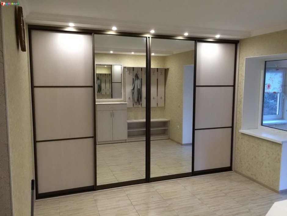 4 Двери шкаф купе в прихожую с зеркалом