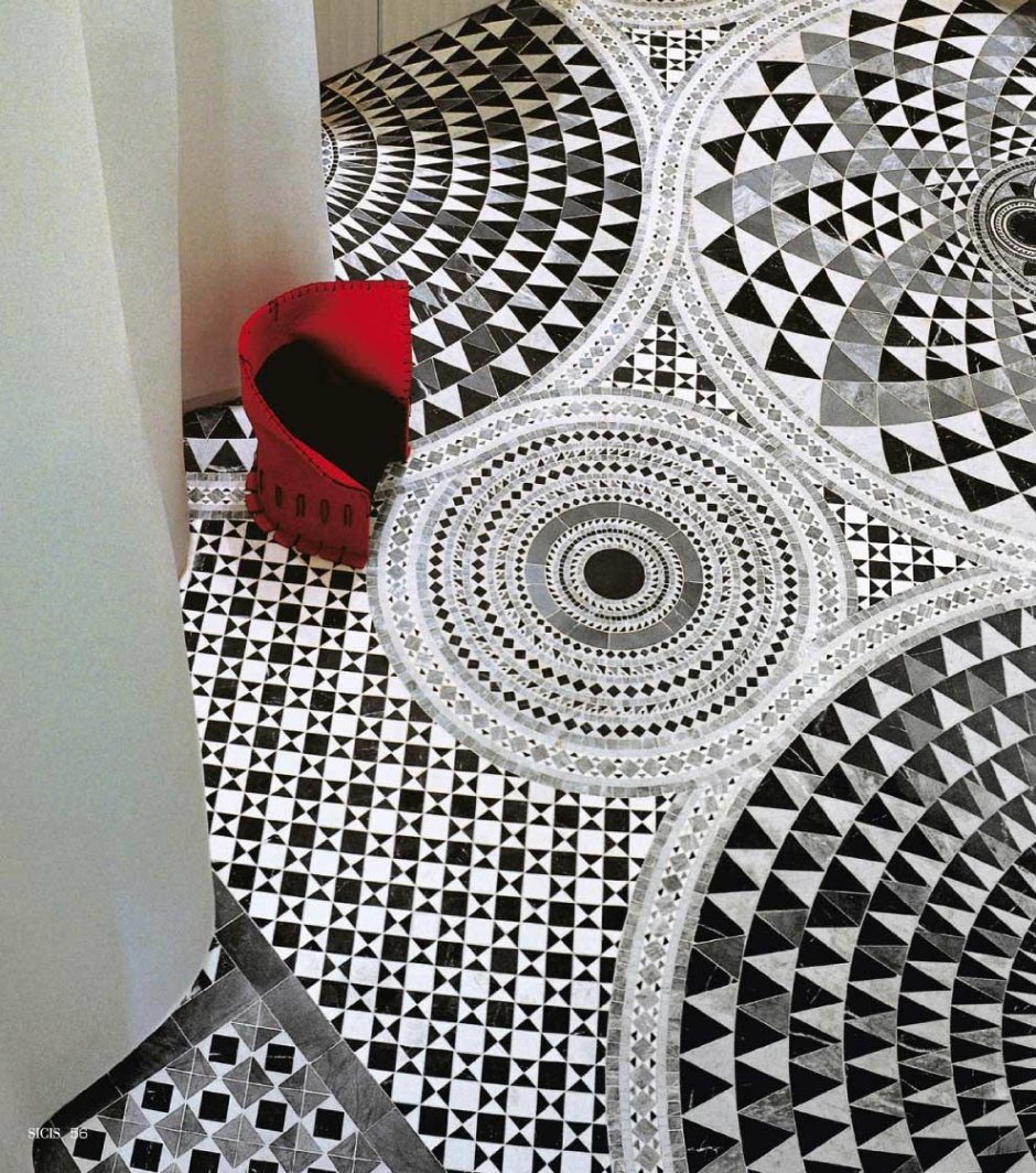 Орнамент из мозаики в интерьере