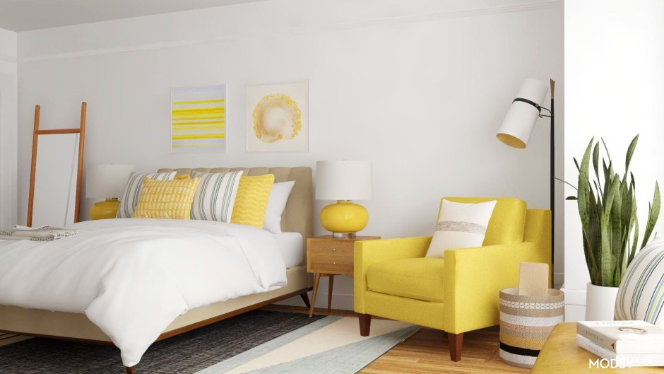 Mid Century Modern Interior спальни