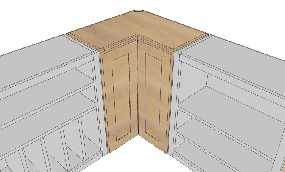 Верхний угловой кухонный шкаф