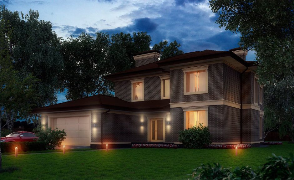 2х этажный дом с гаражом и террасой