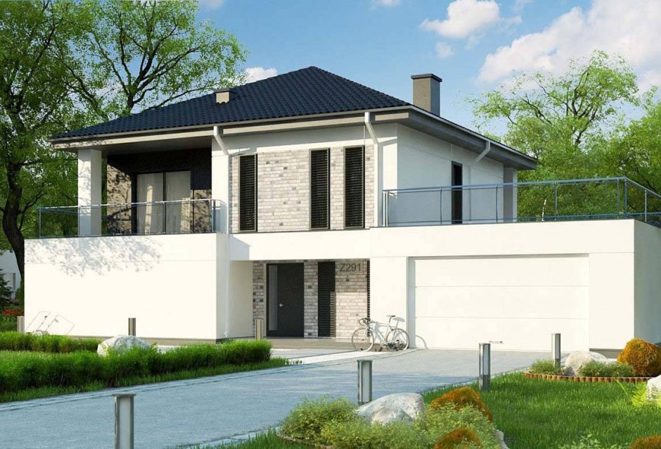 Проект z500 двухэтажный с гаражом