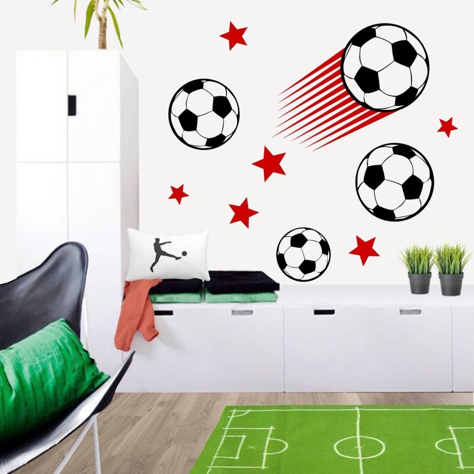 Детская комната для мальчика в футбольном стиле