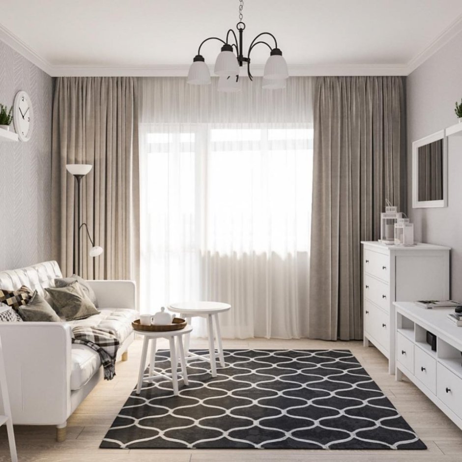 Гостиная в скандинавском стиле икеа