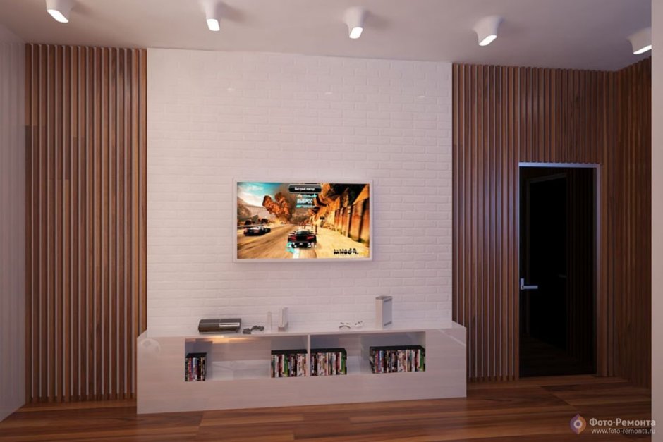 Декоративные рейки на стену под телевизор