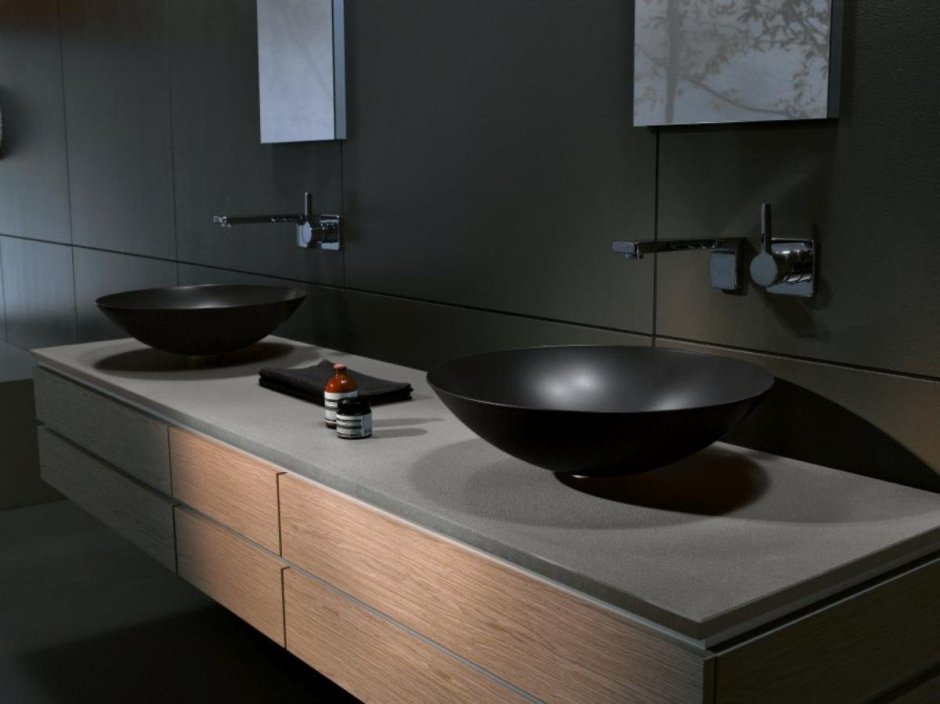 Встраиваемая раковина uperwood Foster Quartz 70 черная матовая, уголь
