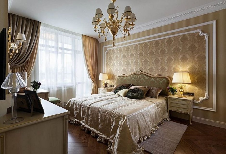 Интерьер спальни в стиле классика