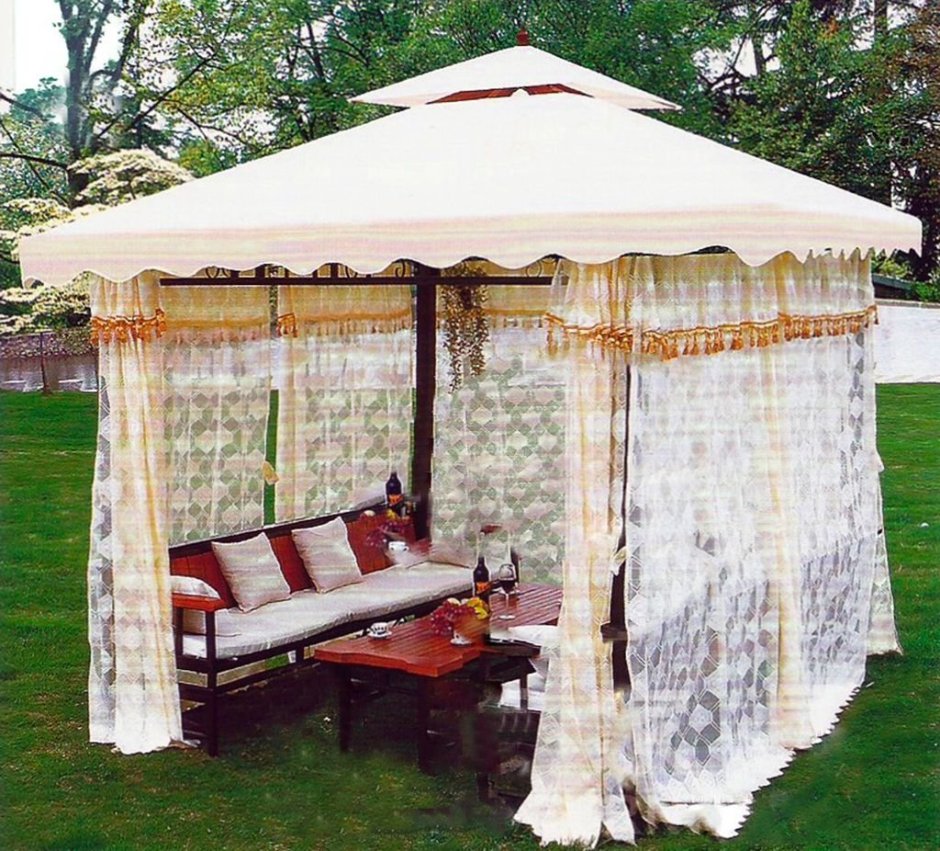 Занавески в беседку на дачу