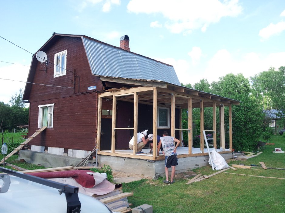 Каркасная пристройка к дому