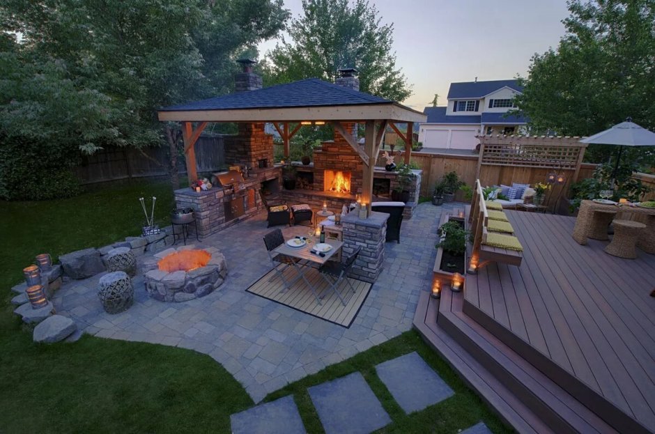 Зона патио с мангалом