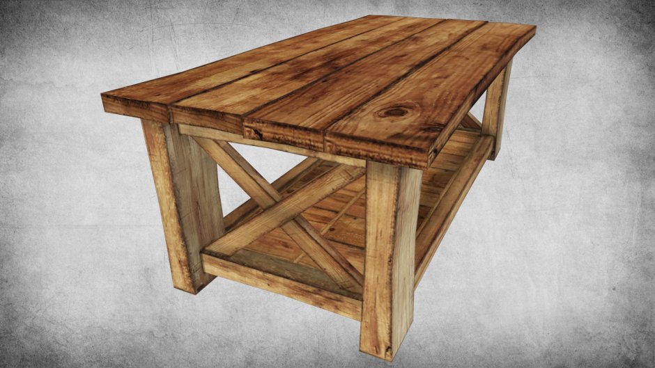 Деревянный стол 3d модель