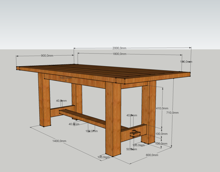Проект стола из дерева