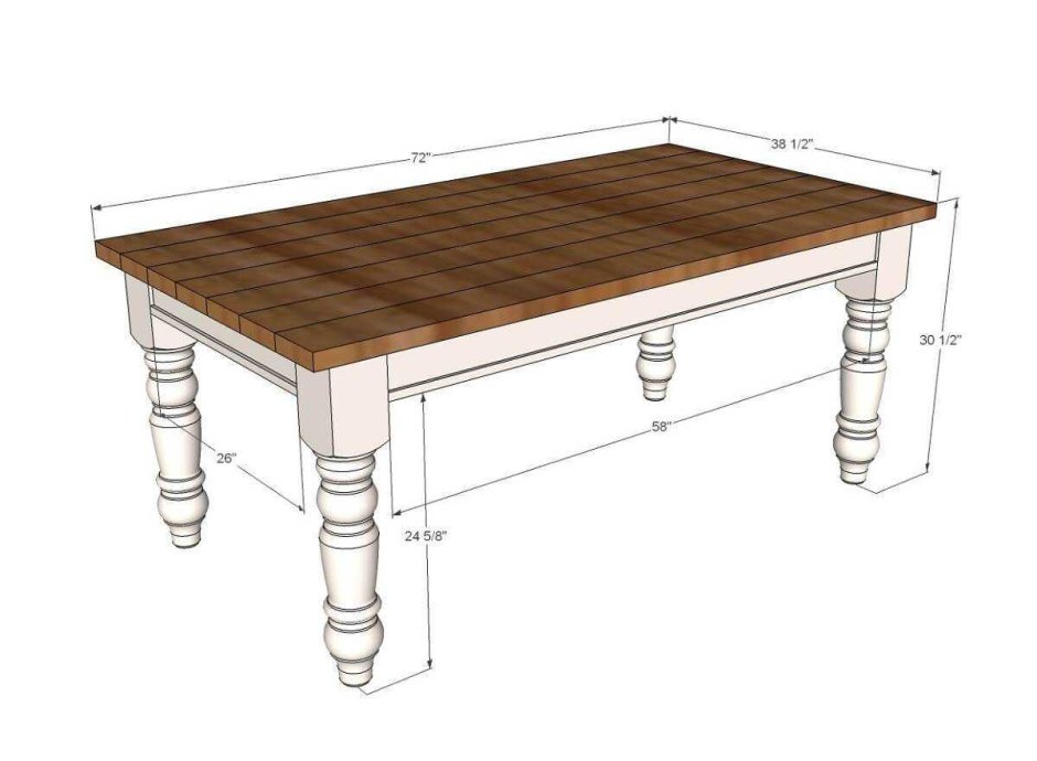 Детали деревянного стола