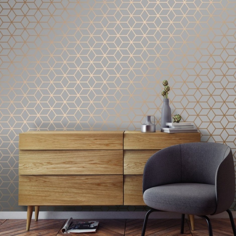Copper Metallic Wallpaper by Houzz