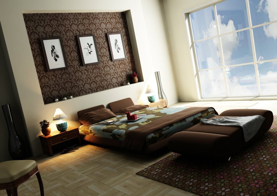 Комната в коричневом стиле