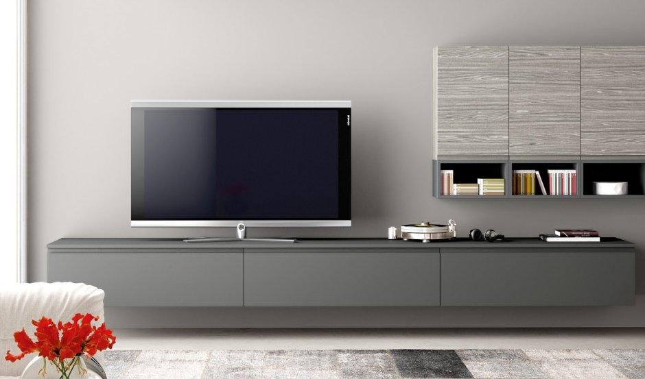 Консоль под телевизор в современном стиле подвесная
