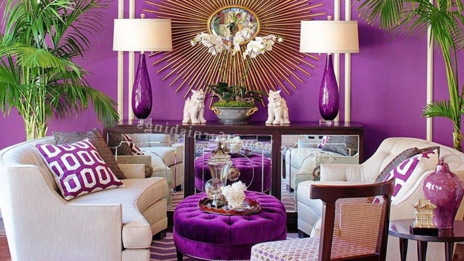Предметы интерьера в фиолетовом цвете
