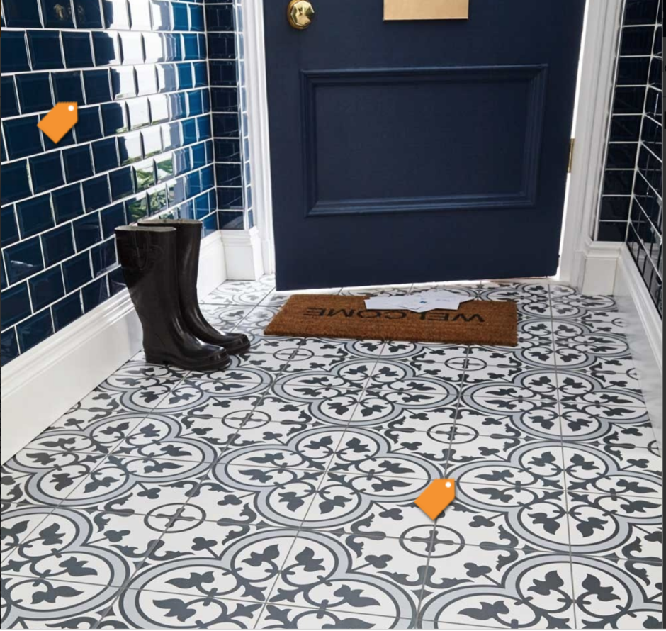 Dual Gres Chic collection Bosham White 45x45 затирка