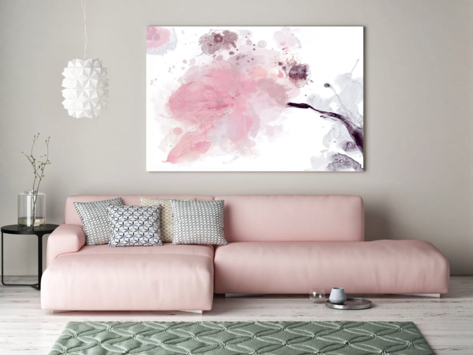 Картина в серо-розовой гамме на стену