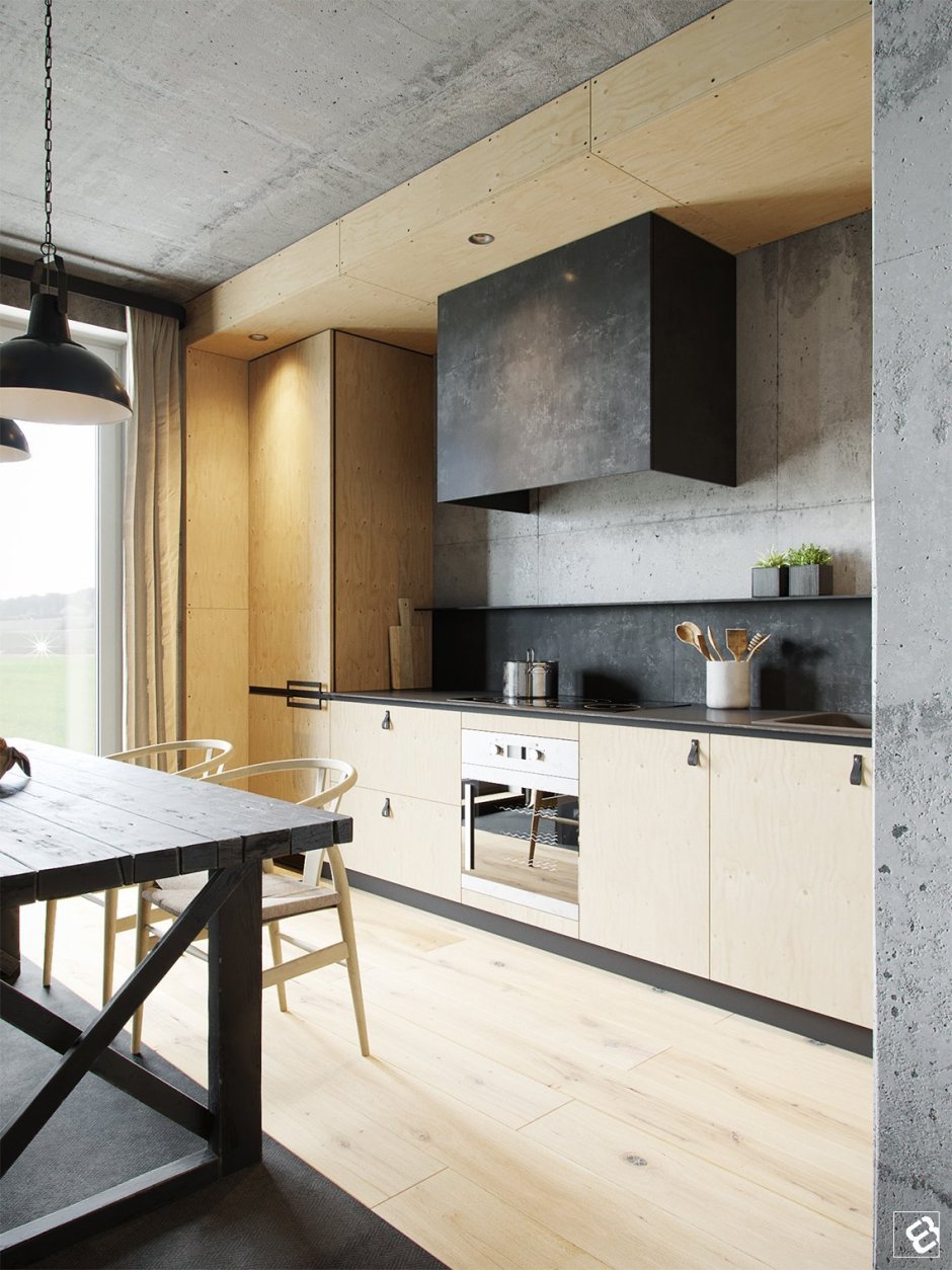 Loft Stone бетон лофт беж кухня